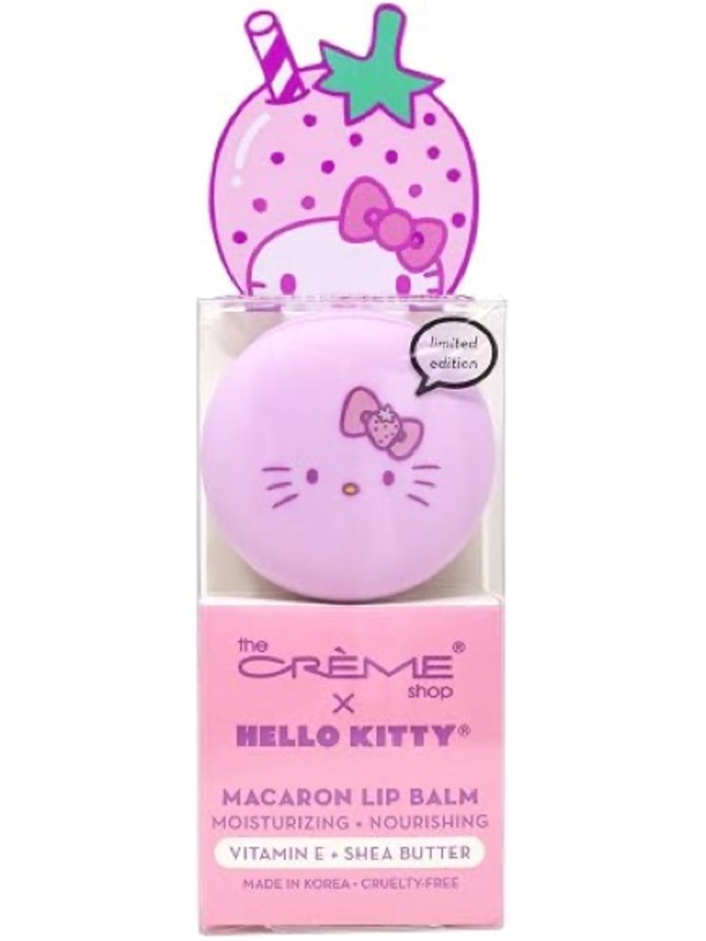 The Crème x Hello Kitty Pink Macaron Lip Balm - Moisturizing Kids Lip Care